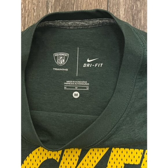 Green Bay Packers Nike Dri Fit Green Training Performance Shirt Size M EUC NFL - Picture 3 of 4